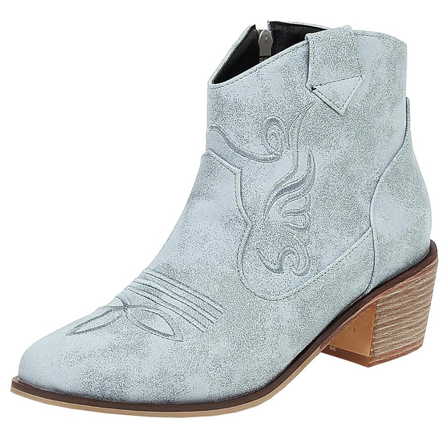 Amazon.com | Parisuit Women's Chunky Mid Heel Cowgirl